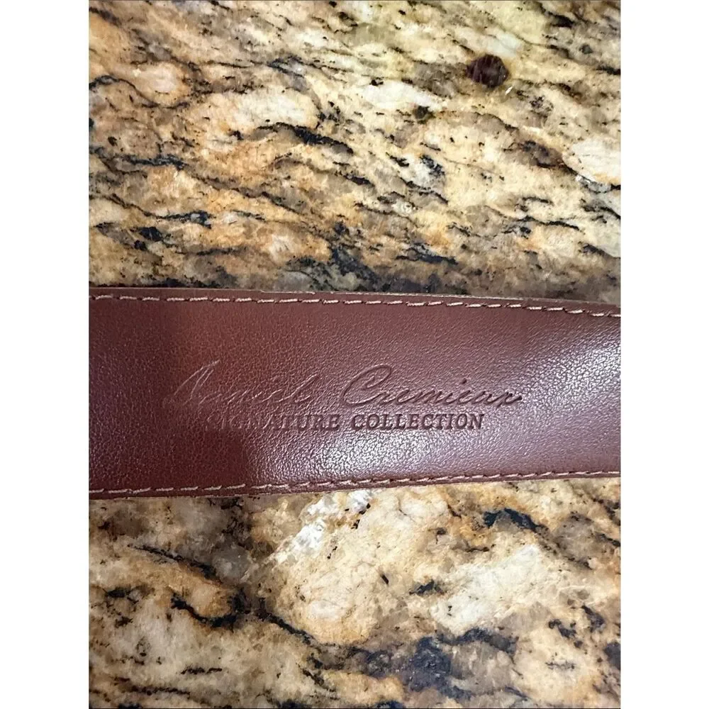 Daniel Cremieux Designer Collection Suede Leather Belt Size L Gray Brown